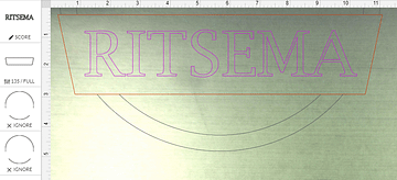 Frame Name layer of sign in Glowforge laser software