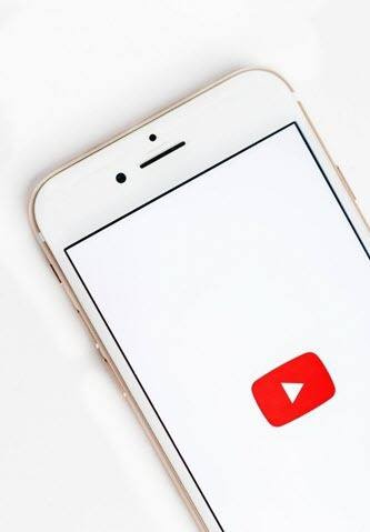 Smartphone with YouTube icon