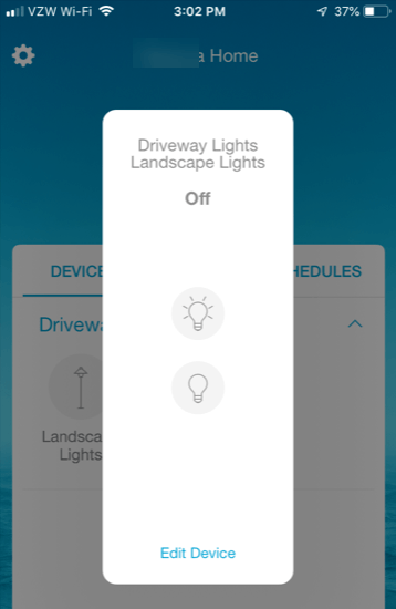 Lutron Caseta Smartphone App - Turn lights on or off
