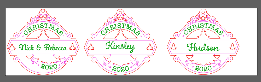 Adobe Illustrator Multiple DIY Christmas Ornaments