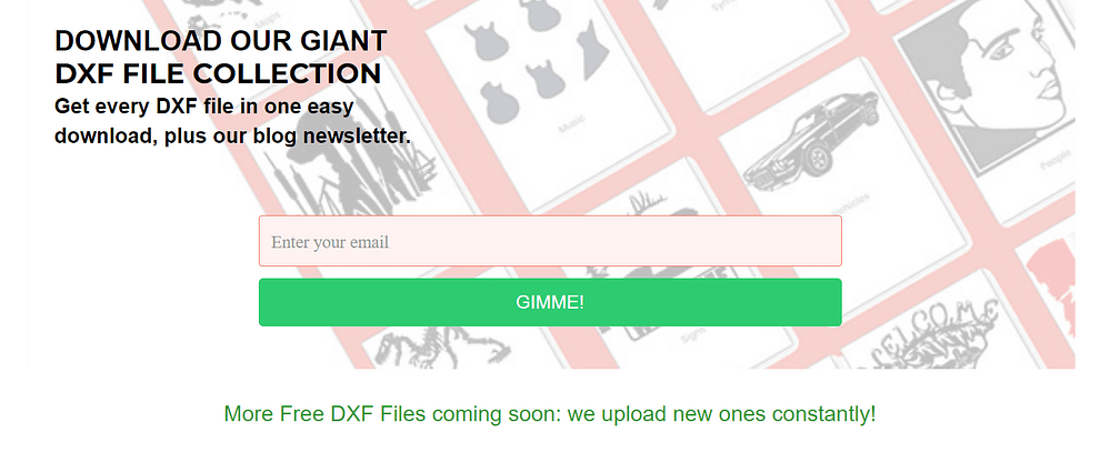 Giant DXF File Collection lead opt-in