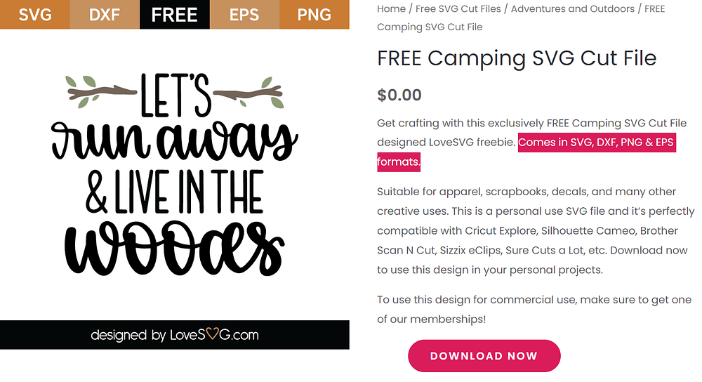 FREE Camping SVG Cut File