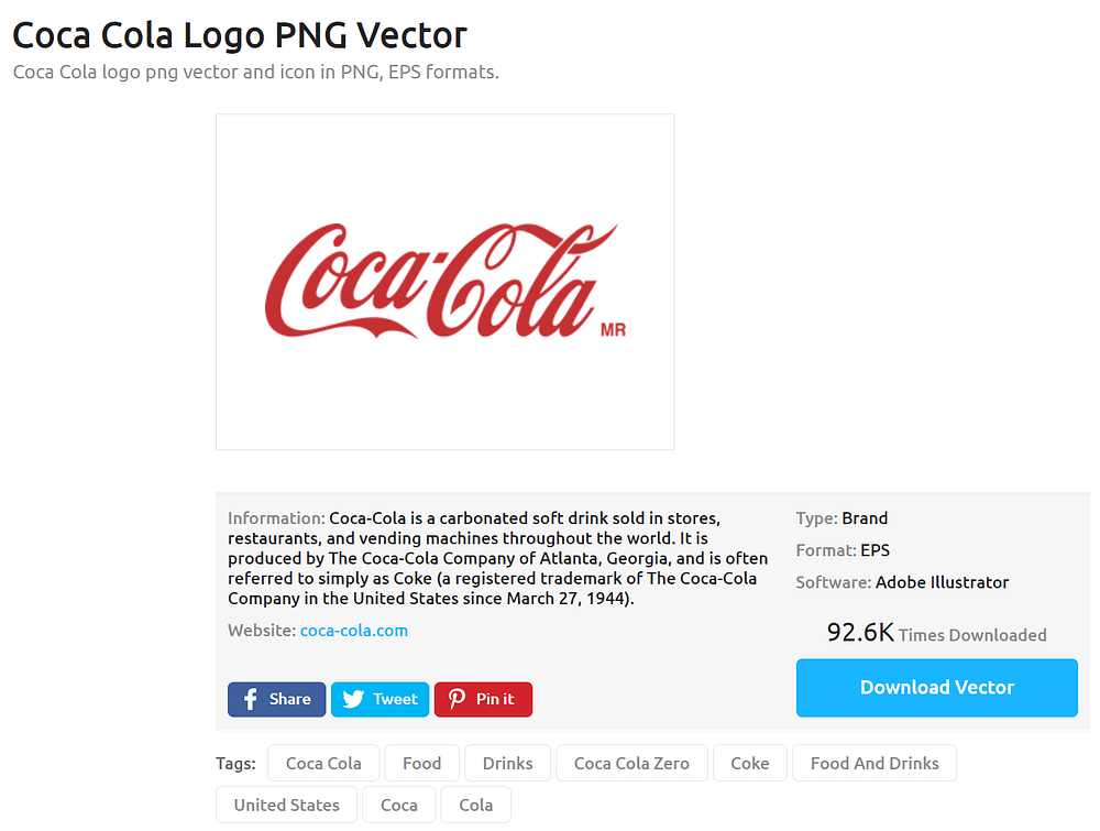 Coca-Cola Brand Free Vector Download