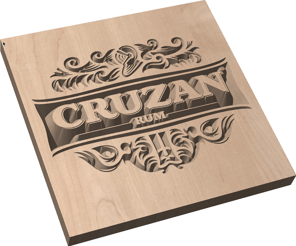 Cruzan Rum Brand Toolpath Simulator Result Angled