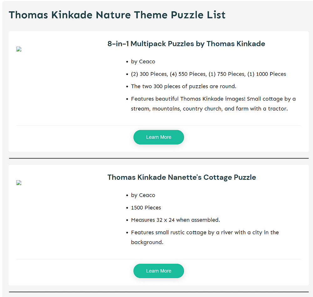 The Best Thomas Kinkade Amazon Affiliate Links for Puzzles