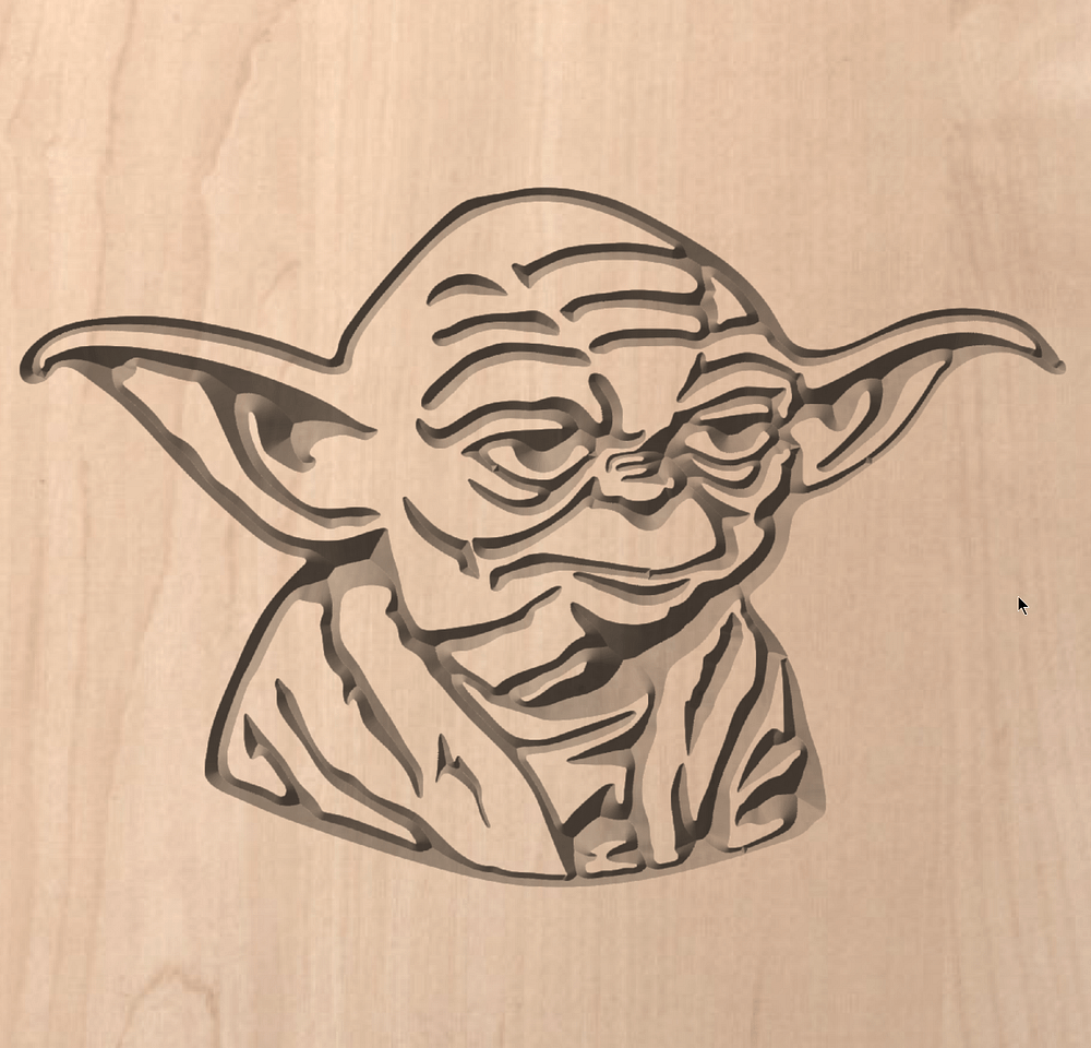Yoda V-Carved Correctly