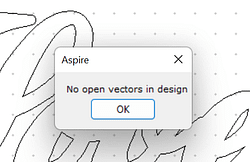 No Open Vectors Message