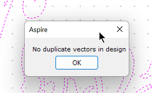 Duplicate Vectors Message