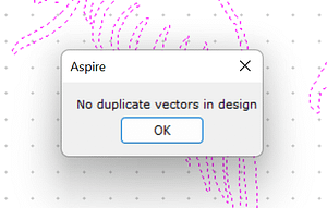 No Duplicate Vectors Message