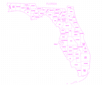 Florida State with Counties Vectors