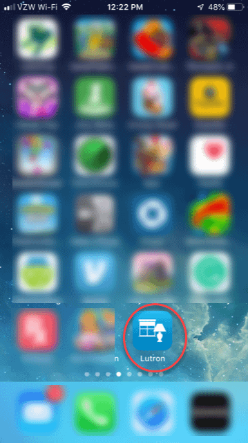 Lutron Caseta App with iPhone Icon