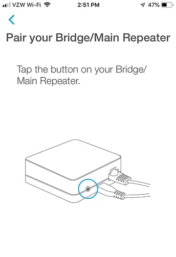 App Install on iPhone - Pair Your Bridge/Main Repeater