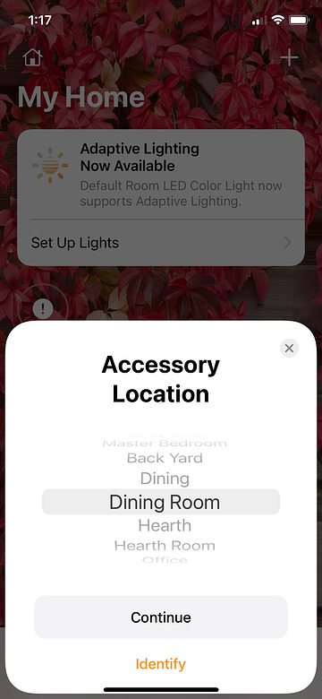 Connecting Homebridge to My Home Accessory Location
