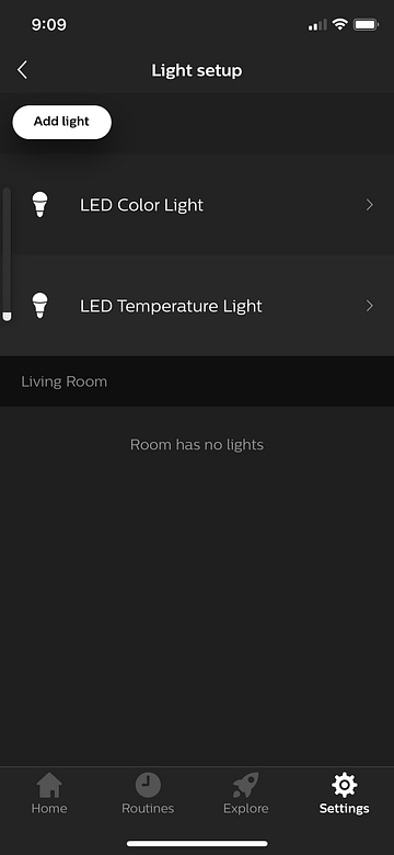 Hue App find LED Strip Light Renamed