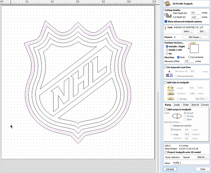 NHL Logo Profile Tool Path