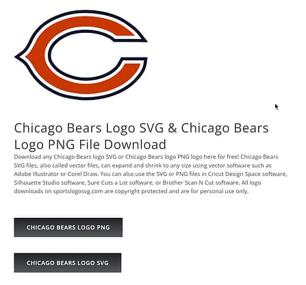 Free Chicago Bears Logo SVG