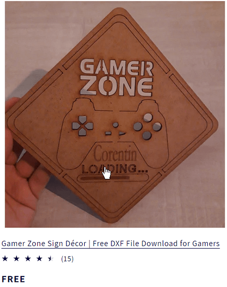 Gamer Zone Sign Free DXF FileCcut Ready for CNC Completed