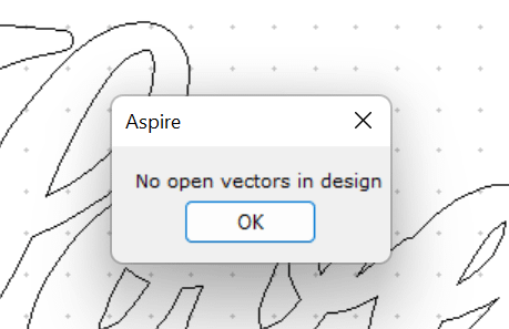 No Open Vectors Message
