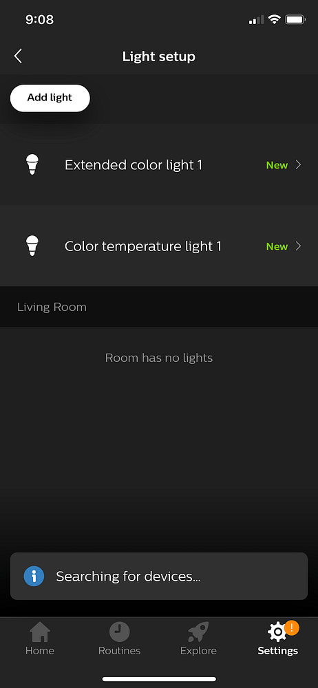 Hue App find LED Strip Light
