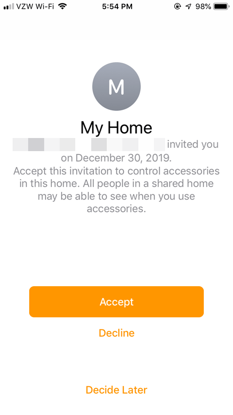 Sharing the Lutron Caseta App - Accept Invitation