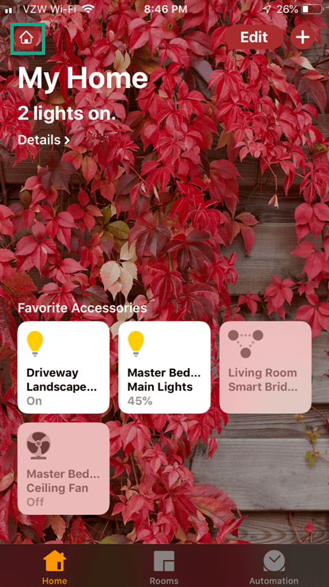 Sharing the Lutron Caseta App - Home Setup Icon