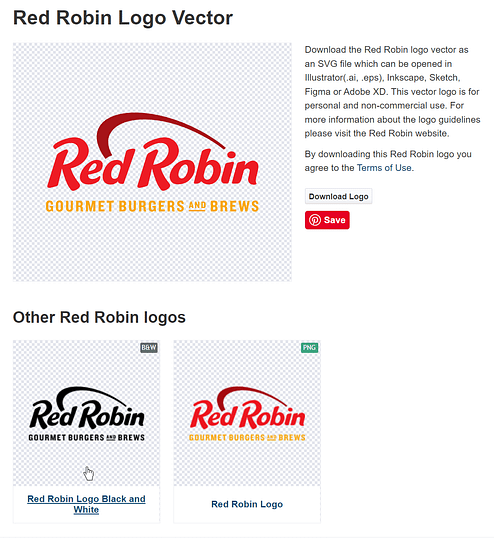 Red Robin Brand Logo Vector