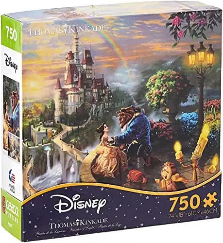 Thomas Kinkade The Disney Dreams Collection: Beauty and The Beast Falling in Love Puzzle, 750 Pieces, 24" X 18"