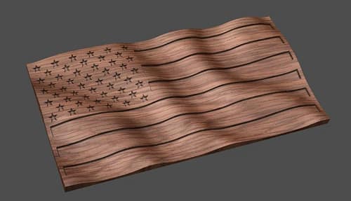 CNC STL 3D Waving American Flag - Beautiful Highly Detailed - Etsy