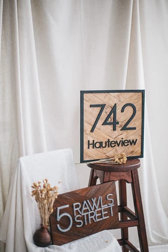 Custom Wooden House Number Sign, Street Address Sign With Black - Etsy