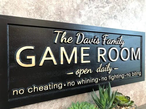 Personalized Game Room Sign, Custom Family Game Room Sign - Etsy