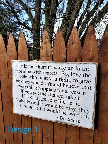 Custom Carved Wooden Sign, Life is Too Short to Wake Up With Regrets - Etsy