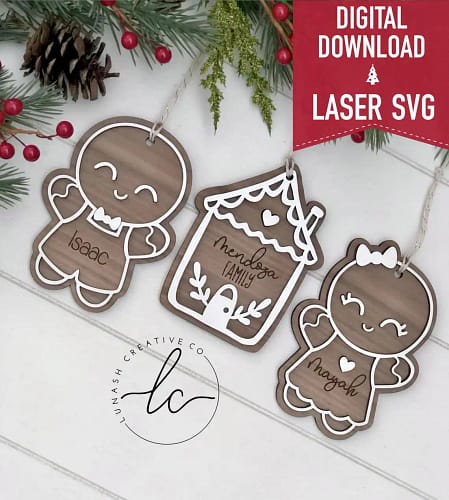 Gingerbread Laser Svg File Ornament Digital Download - Etsy