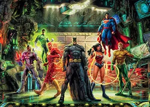 Ceaco - Thomas Kinkade - DC Comics - The Justice League - 1000 Piece Jigsaw Puzzle