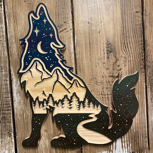 Calling Into the Wild Wolf CNC File DXF Digital File - Etsy