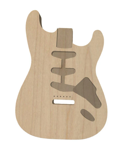 Stratocaster Style Guitar SVG and DXF File for CNC - Etsy