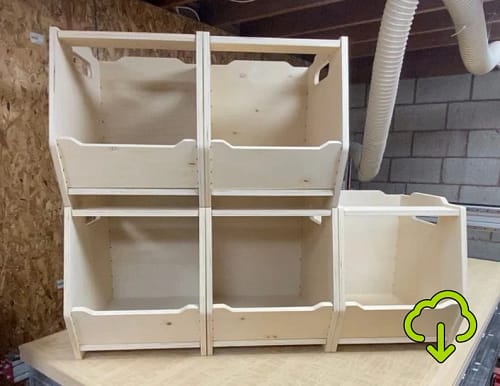 CNC Files for Wood Stackable Storage Bins Modular Workshop - Etsy CNC Projects