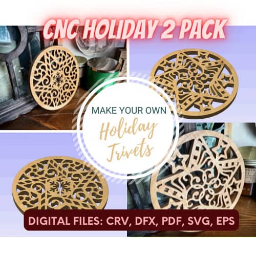 Holiday or Christmas Trivet 2 Pack Star and Snowflake. - Etsy CNC Projects