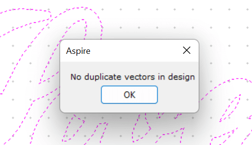 No Duplicate Vectors Message