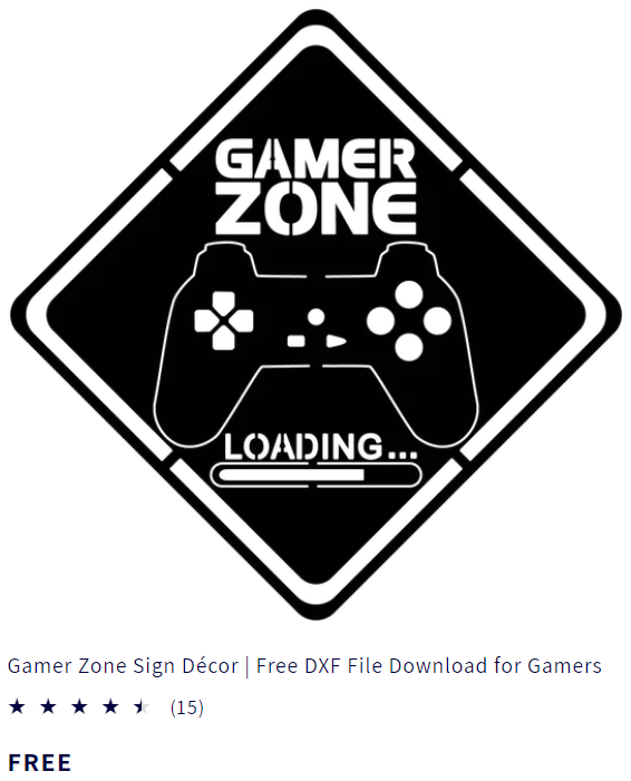 Gamer Zone Sign Free DXF FileCcut Ready for CNC