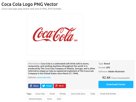 Coca-Cola Brand Free Vector Download