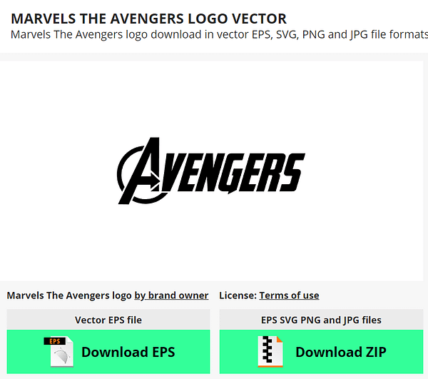 Marvels The Avengers logo download in vector EPS, SVG, PNG and JPG file formats