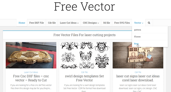 Free Vector Files For laser cutting projects