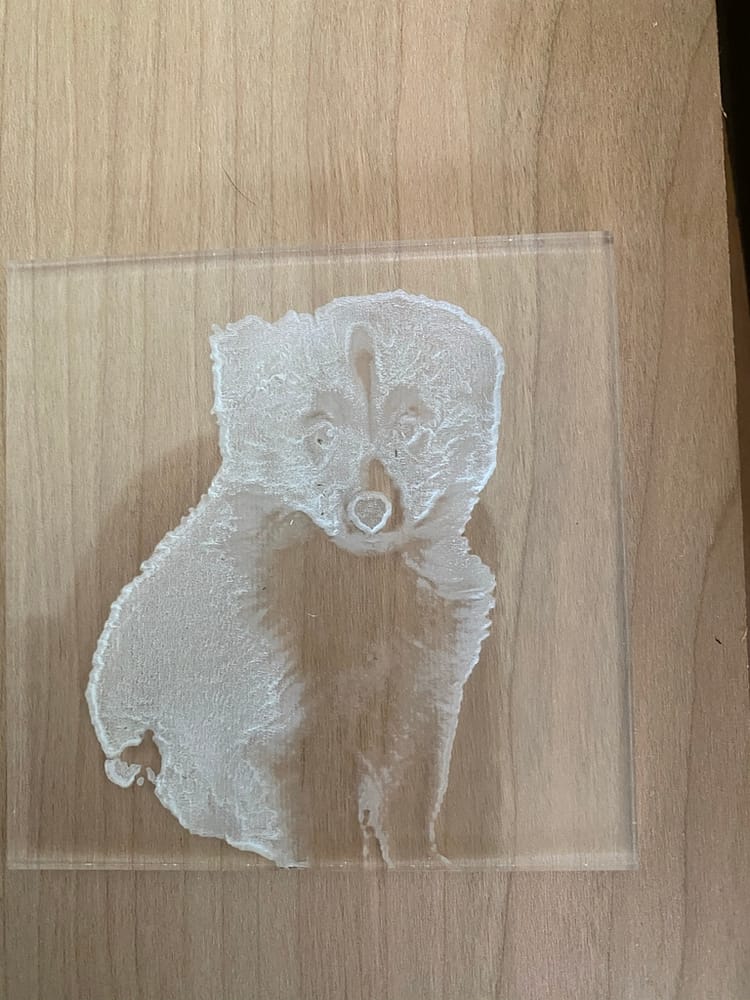 first laser dog memorial gift engrave test