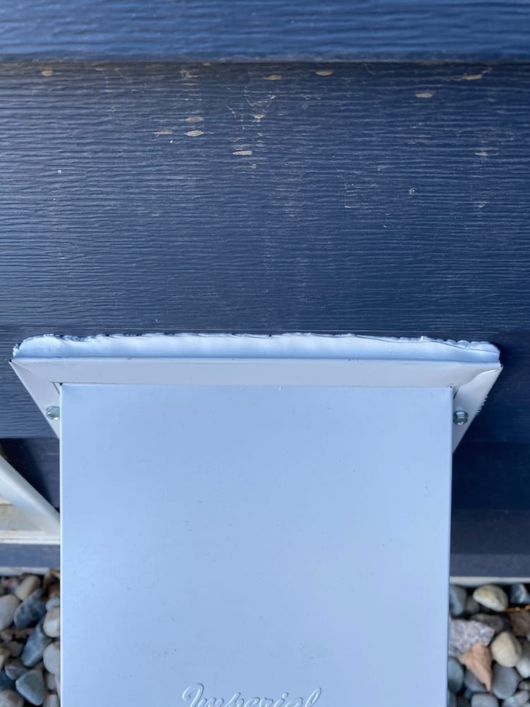 Exterior Wall Exhaust Vent with Caulking