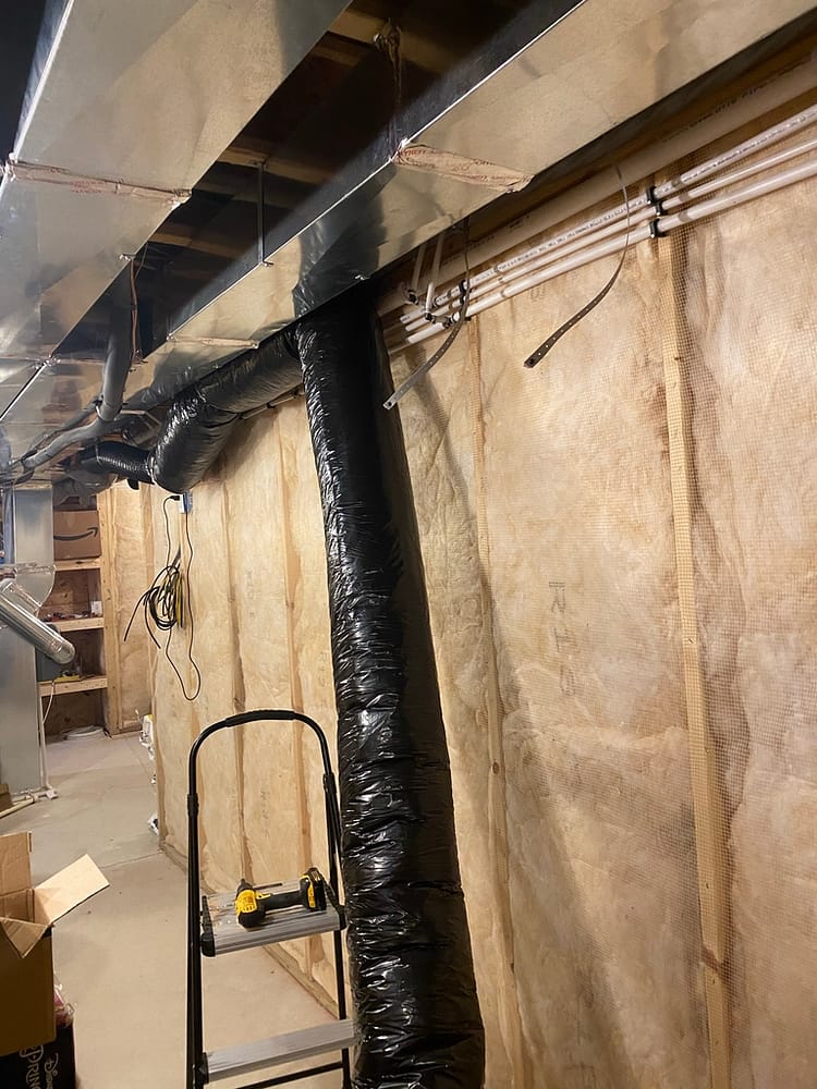6-inch insulated flex duct installation