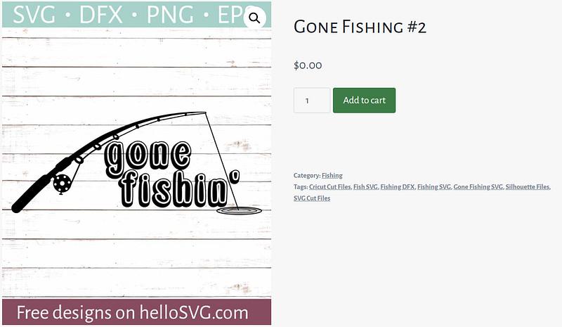Gone Fishing Free SVG File
