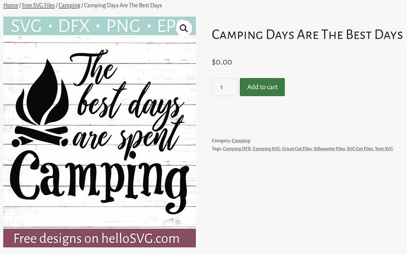 Camping Days Are The Best Days Free SVG File