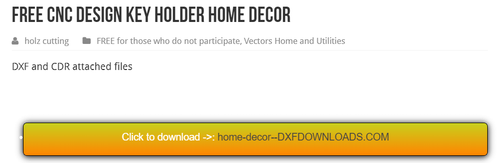 Free CNC File Design Key Holder Home Decor