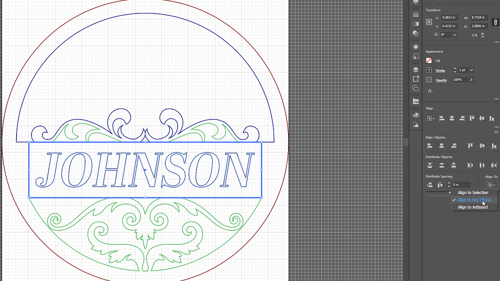Adobe Illustrator with Layer 4 of the Custom Door Sign Design