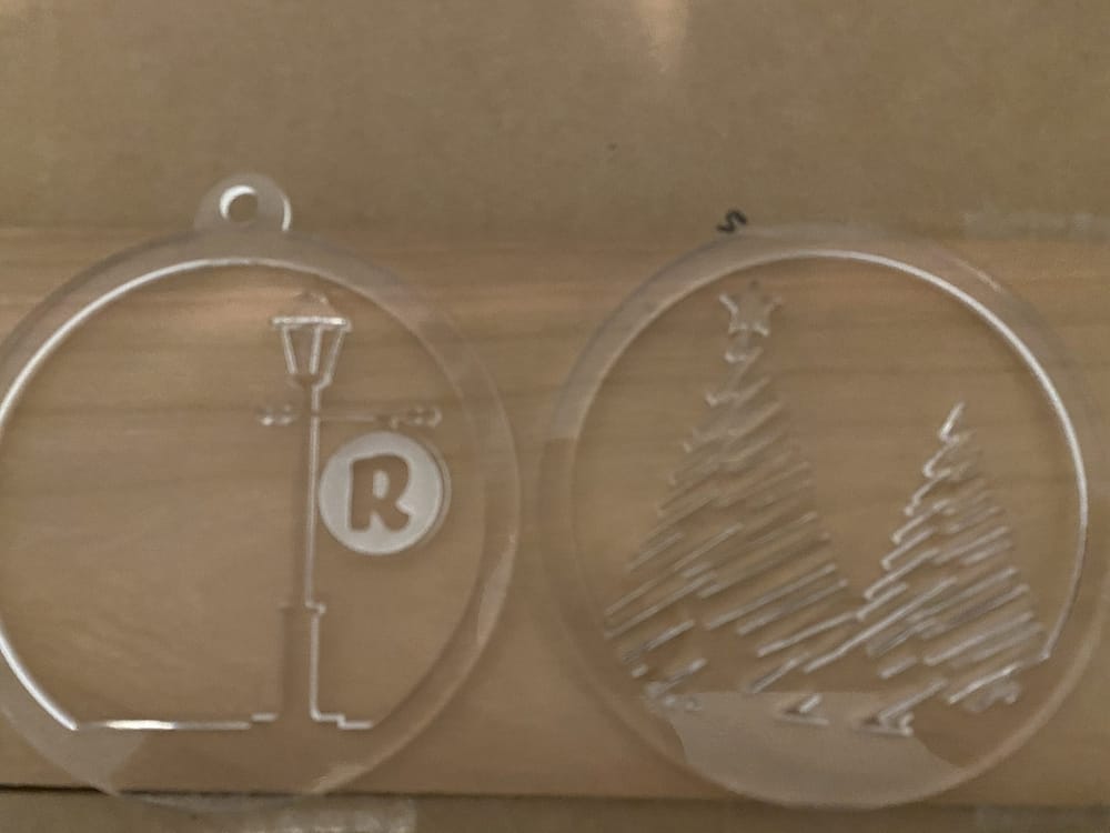 Laser Cut Christmas Ornament with Lamp Post